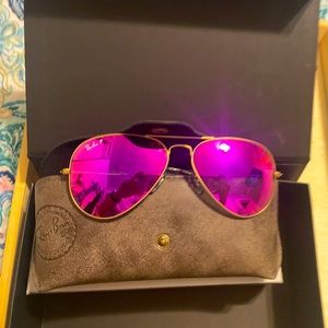 Ray Ban Magenta Flash Polarized Sunglasses brand new with receipt and warranty.